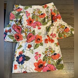 Trina Turk Beautifully Stunning Off-Shoulder Sundress Bell Sleeve Size 4